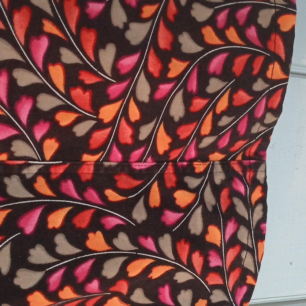 Talbots Leaf Heart Print Chocolate Brown Casual Skirt With Pockets Size 18 - Picture 5 of 10